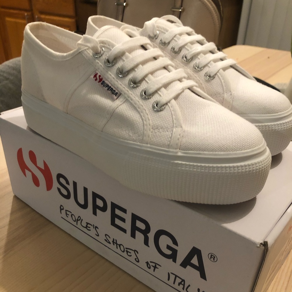 Women’s Superga platforms size 8